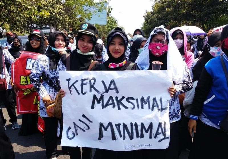 Aksi para guru honorer. (Siedoo)