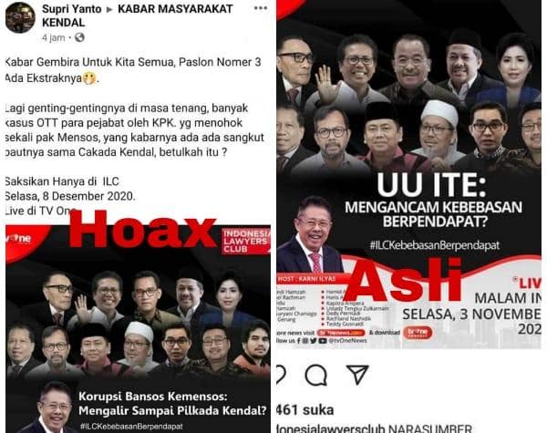 Pamflet palsu dan asli. (Istimewa)<br>