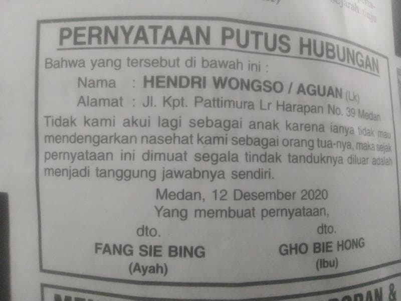 Iklan lain yang juga menunjukkan pemutusan hubungan keluarga. (Twitter/Coffemix__/)