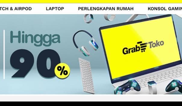 Situs Grab Toko menawarkan barang elektronik murah. (Kompas)