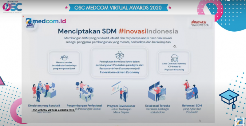 Penerima beasiswa OSC diharapkan mampu membawa inovasi.&nbsp;(Youtube/ OSC Medcom)