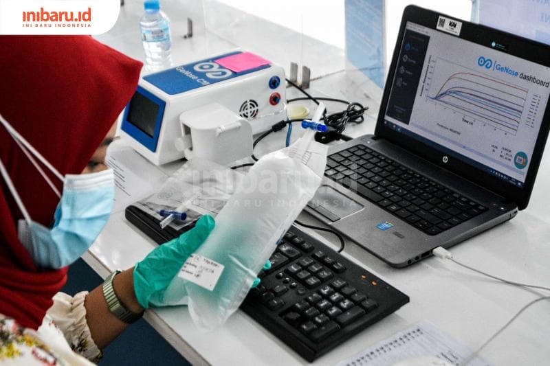 Kantung udara dan peralatan tes GeNose. (Inibaru.id/ Audrian F)<br>