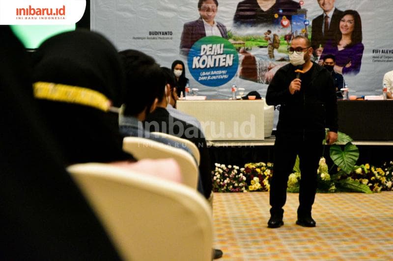 Mendidik content creator muda. (Inibaru.id/ Audrian F)<br>