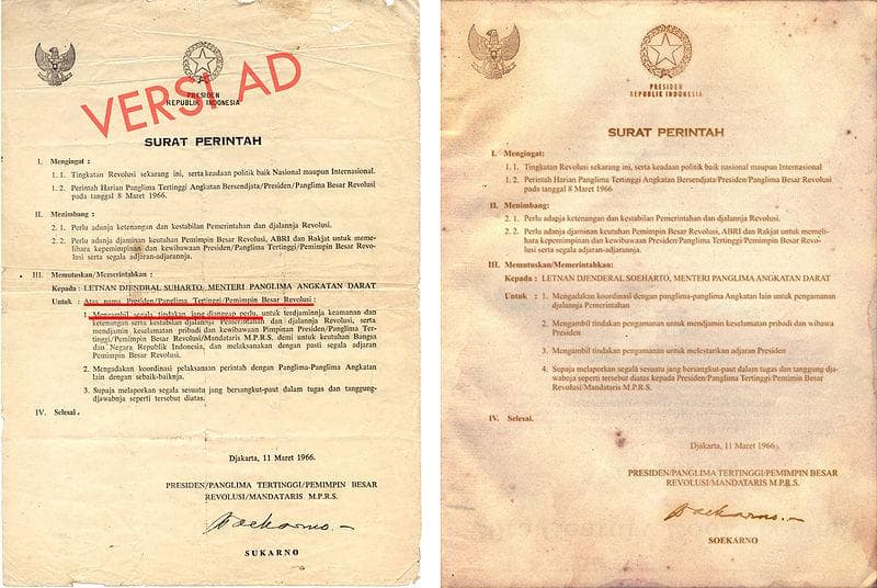 Ada sejumlah versi Supersemar yang bisa ditemukan. (Graph.org)