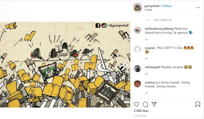 Salah satu karya Errik Irwan di komik Gump n Hell. (Instagram/gumpnhell)