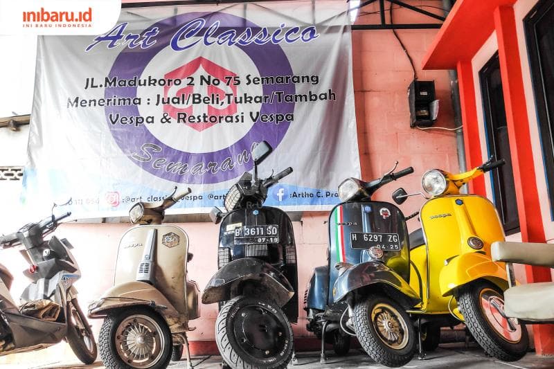 Banyak ilmu-ilmu Artha perihal vespa yang dia dapat dari rekan sesama pengguna vespanya. (Inibaru.id/Bayu N)