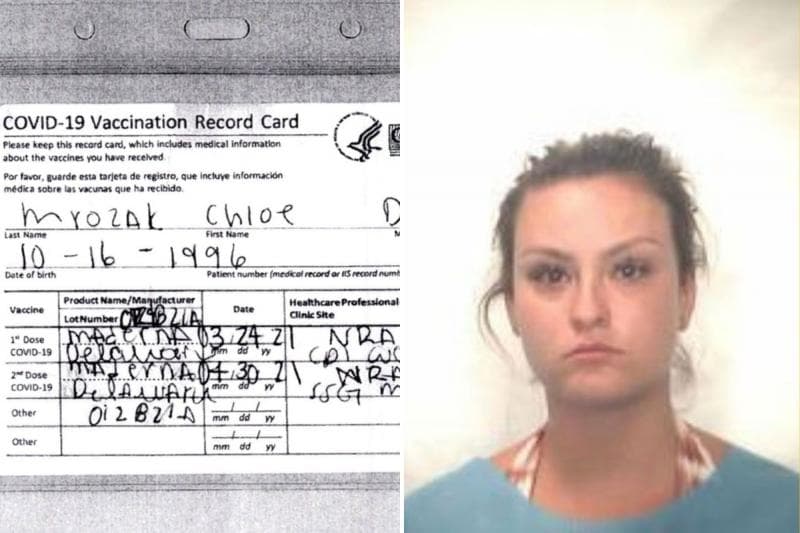 Kartu vaksinasi palsu yang diunggah Chloe. Tulisan Moderna jadi Maderna. (Hawaii Department of Public Safety)