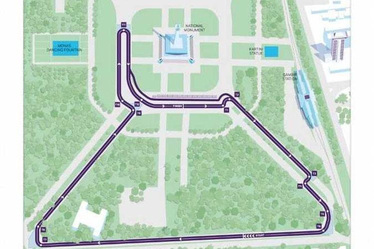 Sebelumnya, seri balapan Formula E di Jakarta bakal digelar di wilayah Monas, namun kemudian dibatalkan. (Kompas/Dok Formula E)