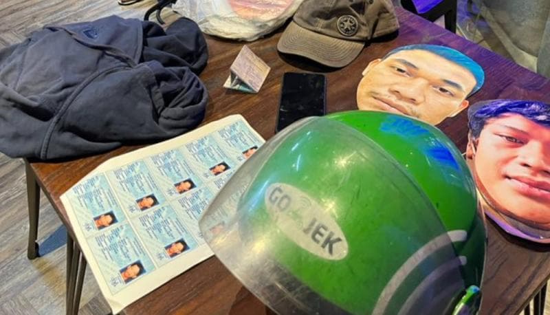 Pencuri menggunakan topeng 3D untuk beraksi. (Twitter/untung_putro)