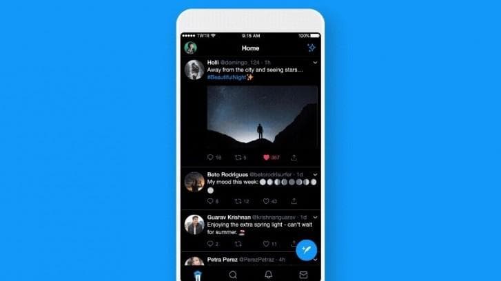 Fitur <i>dark mode</i>&nbsp;Twitter.(gsmarena.com)