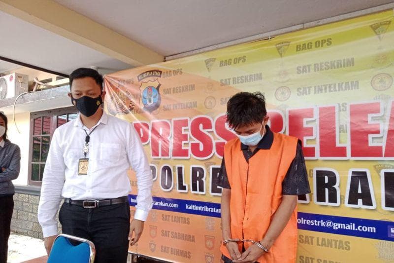 Pelaku pelecehan 12 remaja laki-laki di Tarakan, Kalimantan Utara yang diduga positif HIV. (Antara/Susylo Asmalyah)