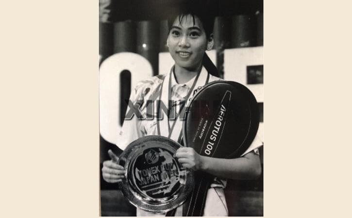 Huang Hua saat aktif sebagai pebulu tangkis. (Xinhua)