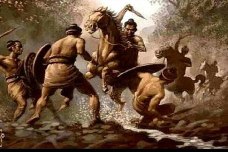 Ilustrasi peperangan pasukan Jipang melawan pasukan Pajang. (Sindo News)