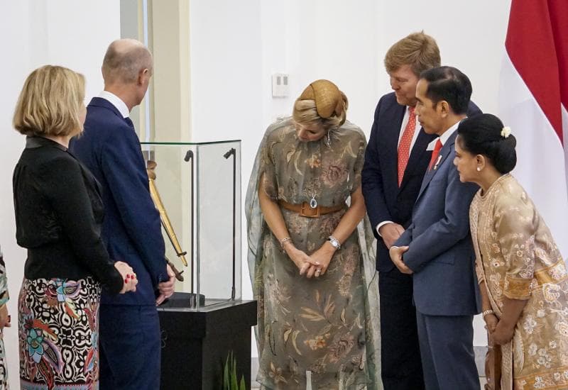Keris Pangeran Diponegoro yang diserahkan oleh Raja Belanda, Willem Alexander ke Jokowi. (setkab.go.id/ Agung)
