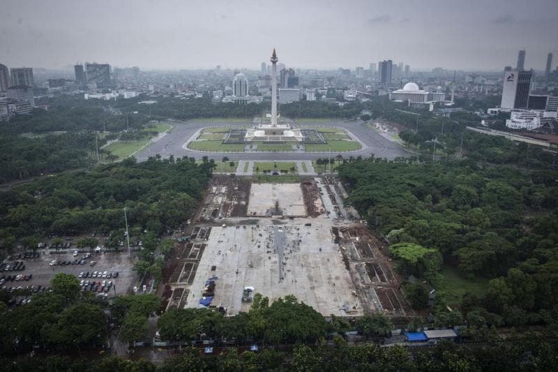 Monas Jakarta yang akan direvitalisasi. (Antara/Aprillio Akbar)<br>