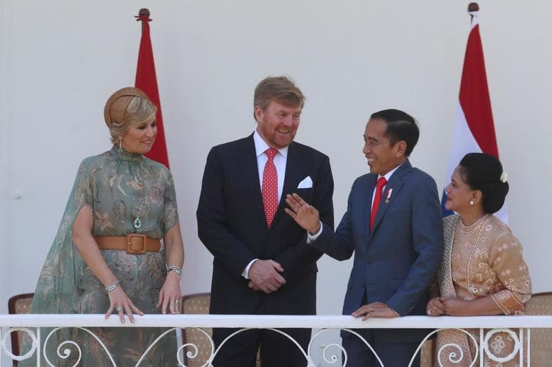 Raja Willem Alexander dari Belanda meminta maaf atas penjajahan yang terjadi di Indonesia di masa lalu. (AFP/Achmad Ibrahim)