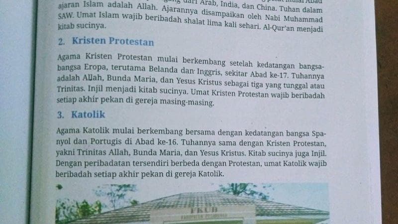 Buku Pelajaran SMP Tentang Trinitas Keliru, Kemendikbud Akui Salah