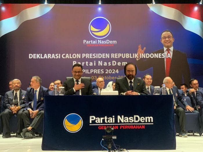 Akhirnya Partai NasDem memilih sosok Anies Baswedan sebagai capres yang bakal maju pada Pemilu 2024. (MI/Ramdani)