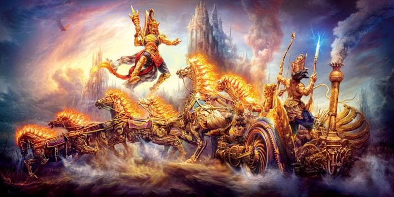 Karna melesatkan panah kunta ke arah Gatotkaca. (via ilmudasar)