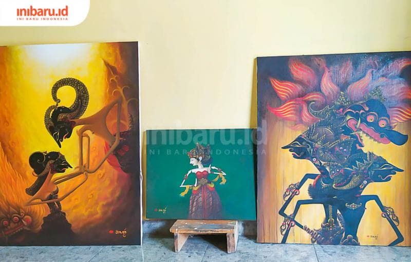 Lukisan wayang karya Gus Ammar sebagai pengingat akan prinsip hidup manusia. (Inibaru/ Rizki Arganingsih)