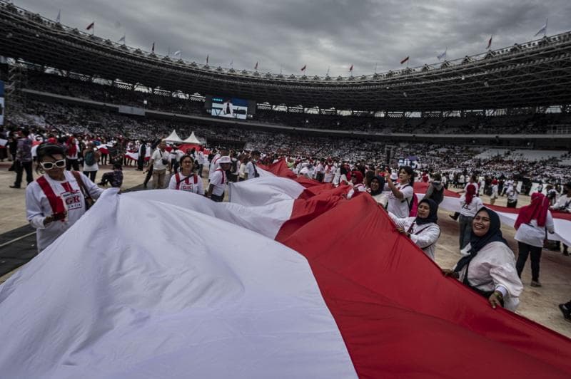 Stadion GBK saat dipakai untuk acara non-olahraga. (Media Indonesia/Antara/Aprilio Akbar)