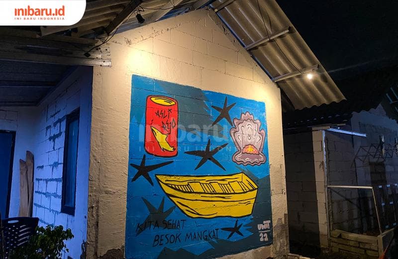 Salah satu visualisasi karya dari Uwit Art Space yang merespons apa yang terjadi di Kampung Nelayan Tambakrejo.&nbsp;(Inibaru.id/ Kharisma Ghana Tawakal)