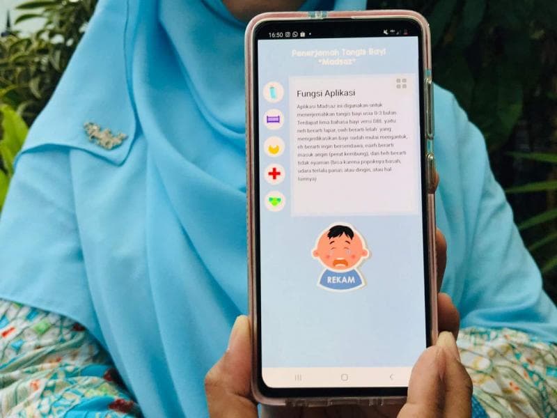 Madsaz, aplikasi penerjemah tangisan bayi buatan dosen IPB. (Republika/Shabrina Zakaria)