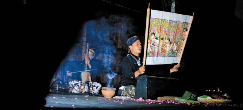 Pertunjukan Wayang Beber di Gelaran, Gunungkidul, Yogyakarta. (Mediaindonesia/Antara/Teresia May)
