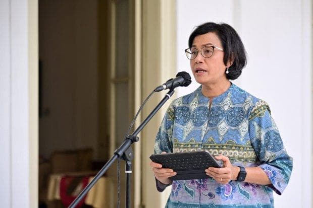 Menteri Keuangan Sri Mulyani mengklaim separuh APBN 2023 telah dirasakan masyarakat. (via Katadata)