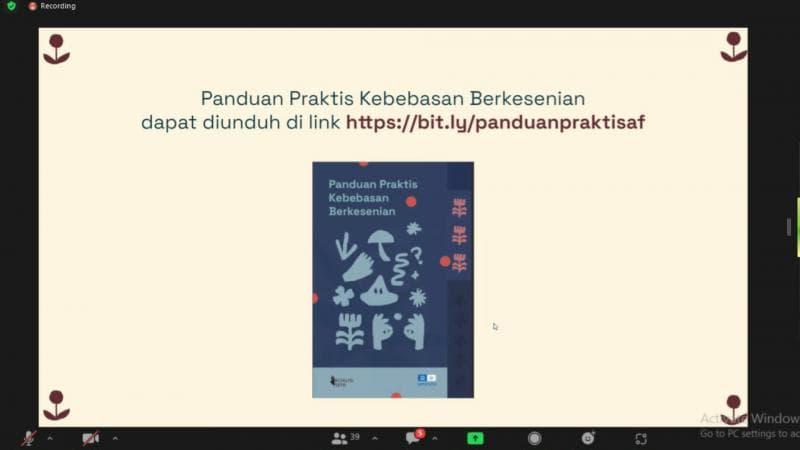 Link untuk mendownload buku panduan praktis kebebasan berkesenian dapat diakses siapa saja dan gratis. (Inibaru.id/ Rizki Arganingsih)