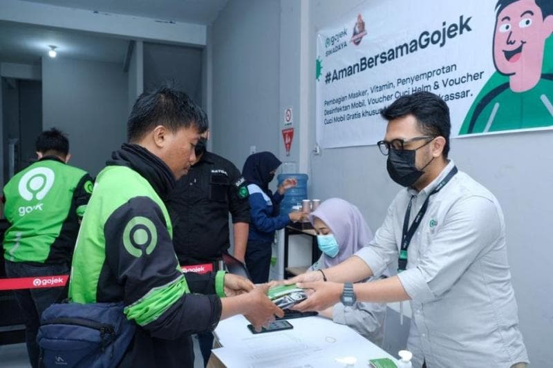 Driver ojol perlu mendapat pelayanan kesehatan saat pandemi. (Katadata)