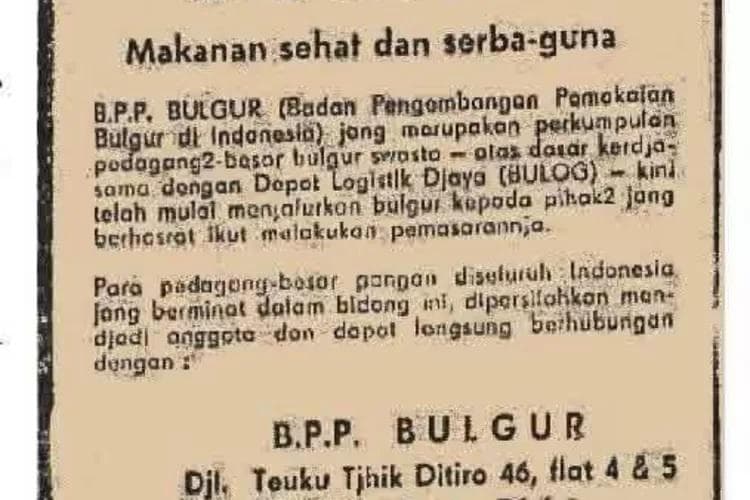 Sosialisasi bulgur oleh pemerintah pada dekade 1960-an. (Ensiklo.com)