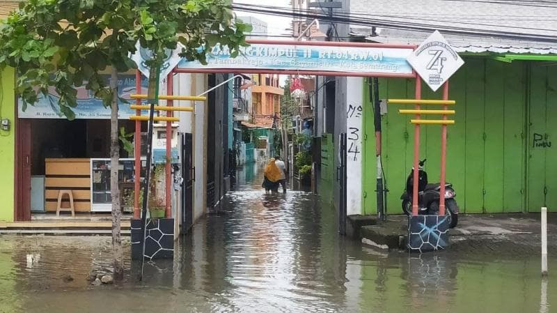 Banjir di Kota Semarang sering muncul pada musim hujan. (Kudusnews/Kamal)