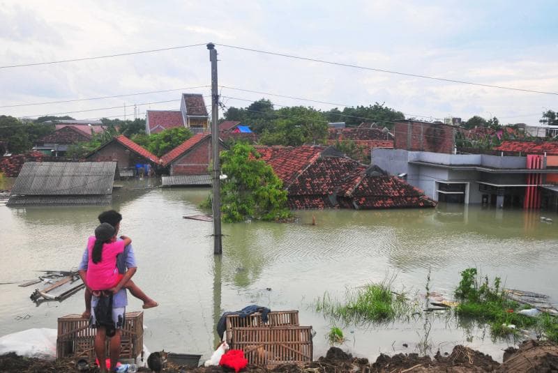 Banjir paling parah melanda Kecamatan Karanganyar, Demak. (Antara/Yusuf Nugroho)