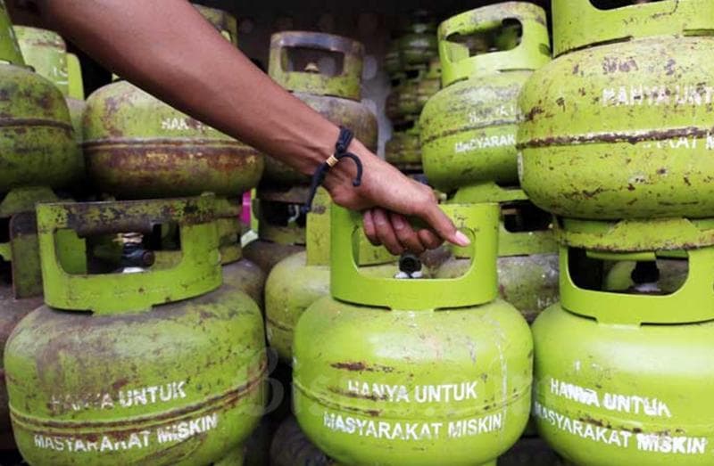 Pada gas melon tertera tulisan 'Hanya untuk Masyarakat Miskin'. (DNN)