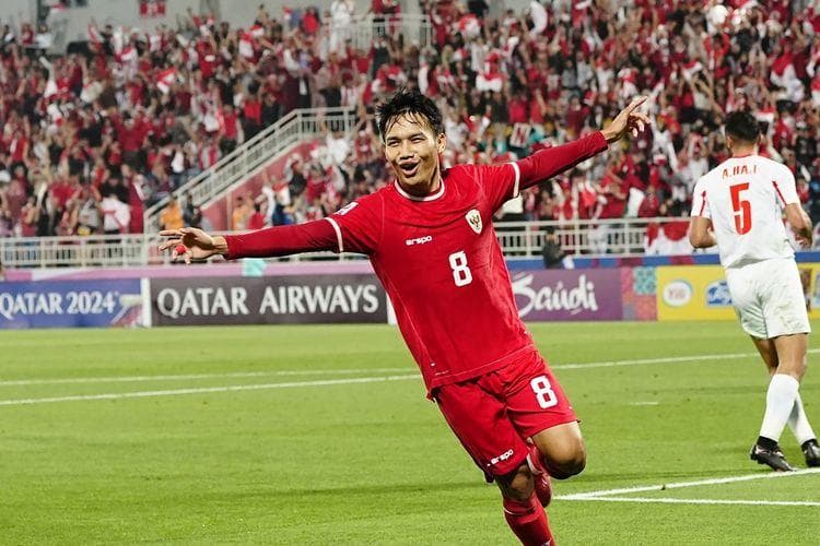 Gol Witan Sulaeman ke gawang Yordania masuk nominasi gol terbaik Piala Asia U-23 2024. (Dok PSSI)