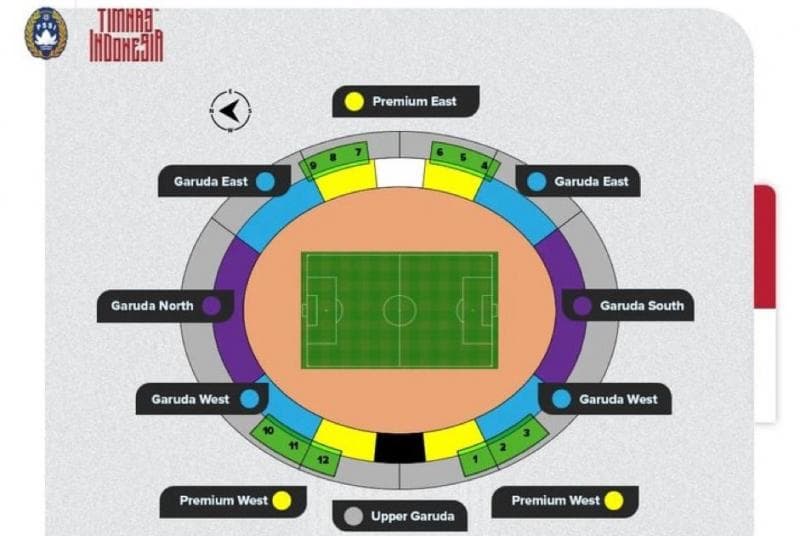 Informasi tribun penonton pada pertandingan Timnas Indonesia vs Irak dan Filipina. (IG/Timnas Indonesia)