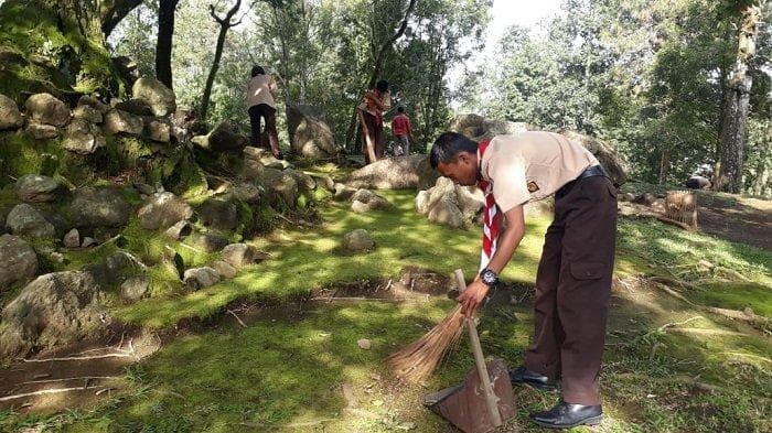 Lokasi Candi Planggatan di kawasan perbukitan yang masih asri dan sejuk. (Tribunnews/Agil Tri Setiawan)