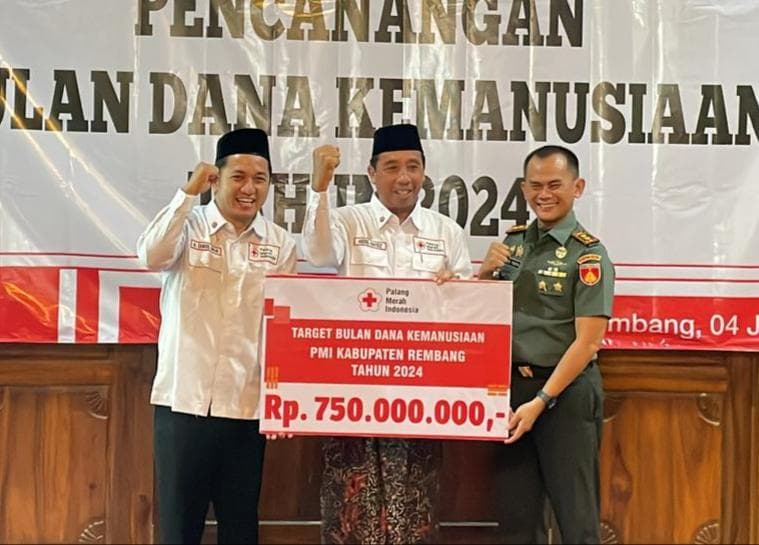 Kabupaten Rembang menargetkan dana sebesar Rp750 juta dari Bulan Dana PMI 2024. (Kominfo Rembang)