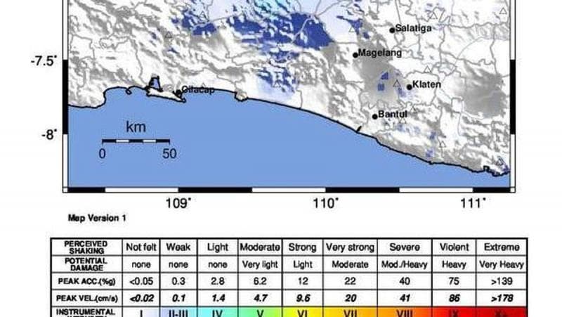 Gempa bumi berkekuatan magnitudo 4,6 terjadi di Batang Minggu (7/7/2024). (Dokumentasi BMKG)