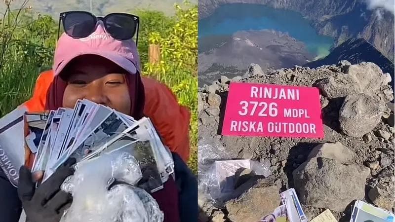 Riska Damayanti membuka jastip naik gunung. (TikTok @riskaoutdoor)