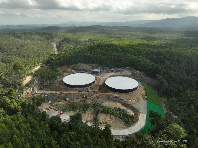 Sistem pengolahaan air yang membuat air minum sudah mengalir di IKN. (Kemen-PUPR)