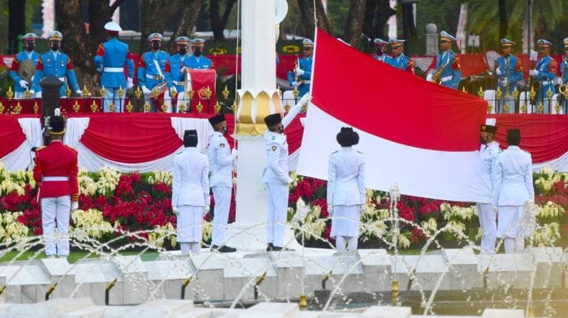 Peringatan HUT kemerdekaan RI tahun ini mengangkat tema 'Nusantara Baru, Indonesia Maju'.(Setpres/Muchlis Jr)