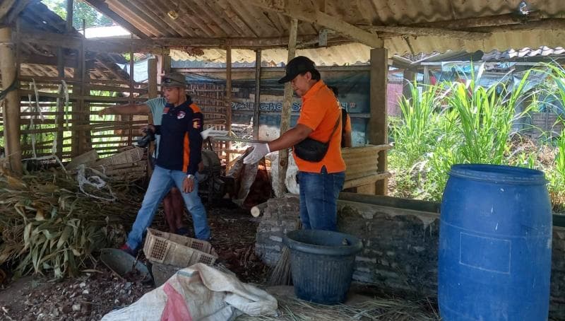 Lokasi penemuan lima ekor sapi mati mendadak di Cepogo Gunungpati, Semarang. (Dokumentasi Polsek Gunungpati).