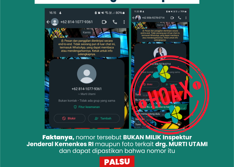 Hati-hati terhadap penipuan mengatasnamakan Kemenkes yang meminta sejumlah uang. (dok. Kemenkes)