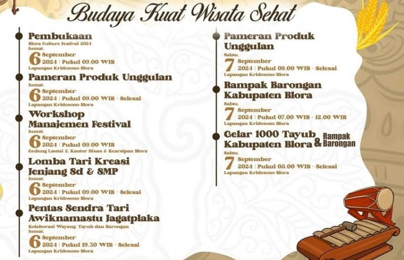 Ragkaian acara Blora Culture Festival 2024. (X/Jateng_Twit)