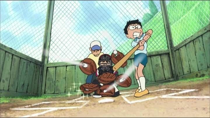 Baseball kerap diperlihatkan di anime sebagai olahraga yang populer di Jepang. (Pinterest/I'm Doraemon)