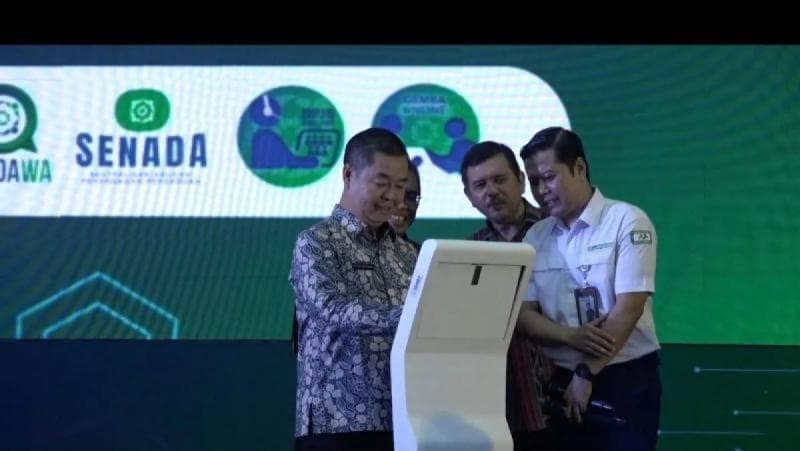 Peluncuran sistem face recognition BPJS Kesehatan. (Antara/Sanya Dinda Susanti)