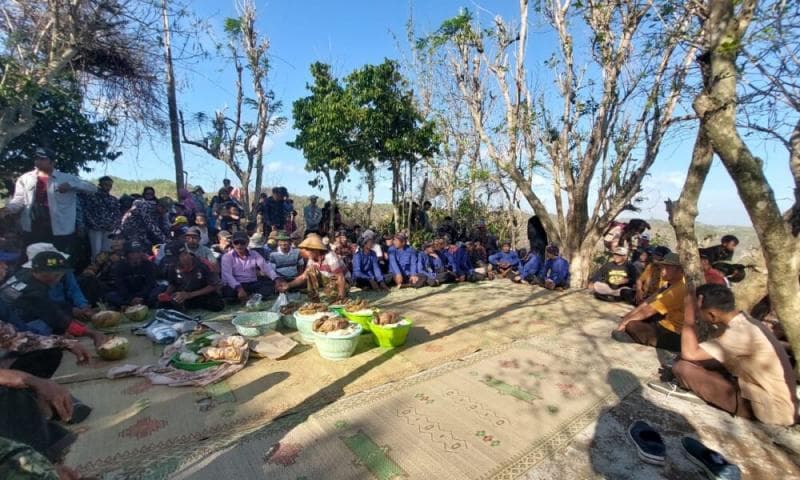 Tradisi Jaluk Udan digelar di sebuah pertapaan di atas bukit bernama Andongsari. (Pidjar/Arista Putri)