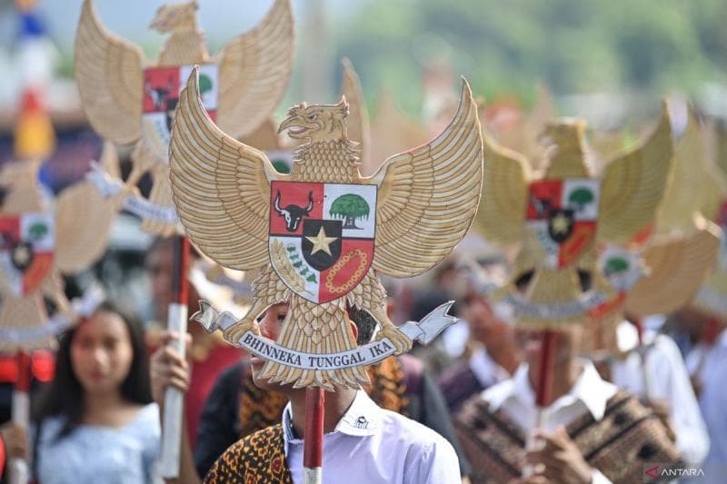 Hari Lahir Pancasila dan Hari Kesaktian Pancasila memiliki latar belakang berbeda. (M Risyal Hidayat/Antara Foto)